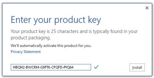ms office trial product key